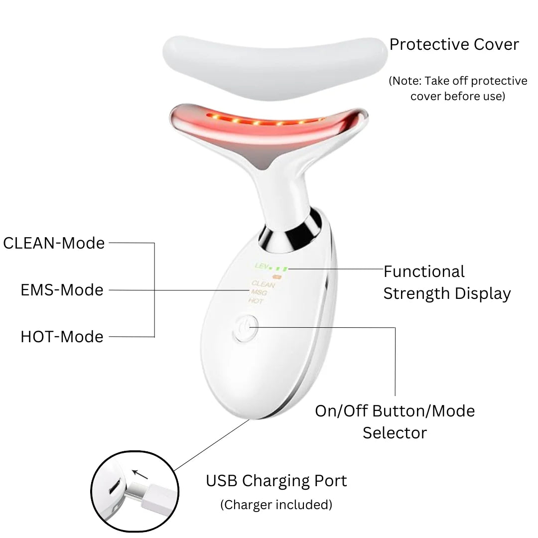 DermaLift Sculptor – EMS Microcurrent LED Face & Neck Lifting Massager - PulseParadise