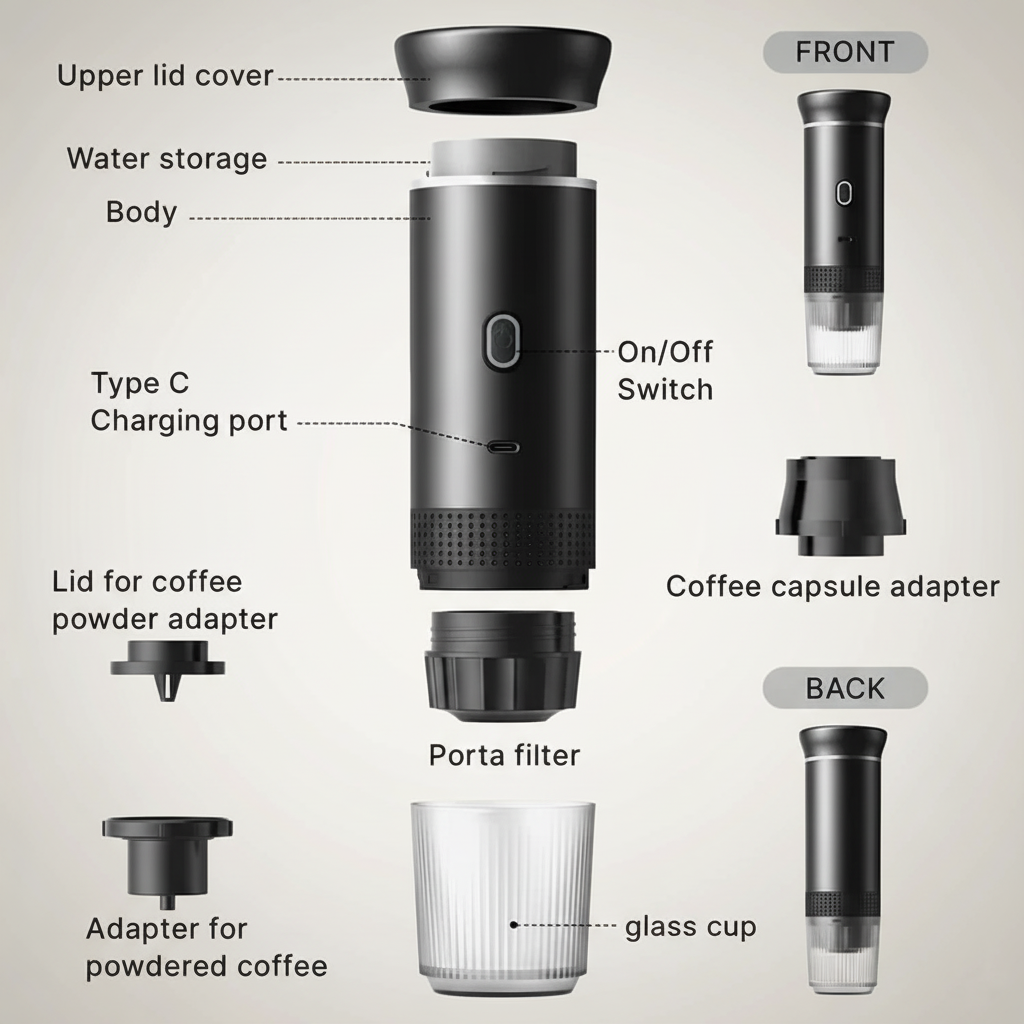 GoBrew™ Portable Espresso Machine - 3-in-1 Travel Coffee Maker | Wireless & Compact