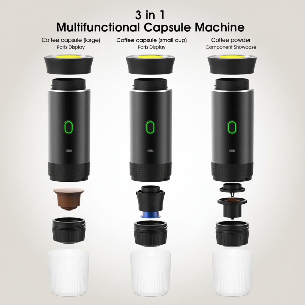 GoBrew™ Portable Espresso Machine - 3-in-1 Travel Coffee Maker | Wireless & Compact