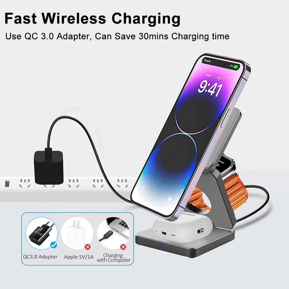TrioCharge Pro-Wireless Charger 3 in 1 - PulseParadise