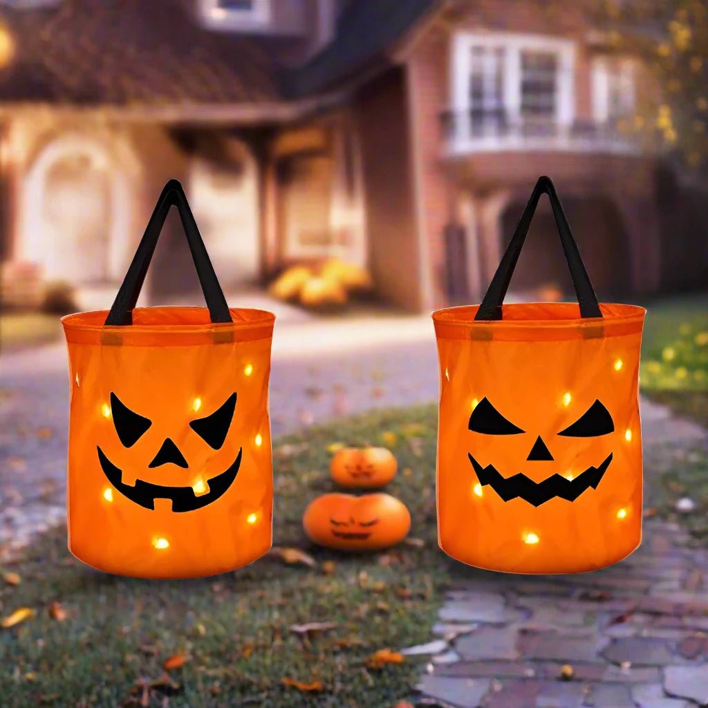 GlowPumpkin Treat - LED Light Halloween Trick or Treat Bucket PulseParadise