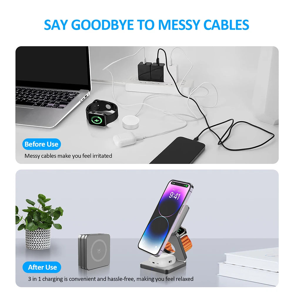 TrioCharge Pro-Wireless Charger 3 in 1 - PulseParadise