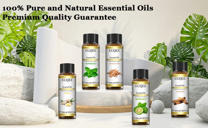 EUQEE 10ml Natural Plant Essential Oil with Dropper For Diffuser Humidifier - PulseParadise