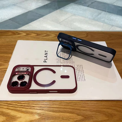 LuxeMag Armor – MagSafe Stand & Lens Guard Case For iPhone