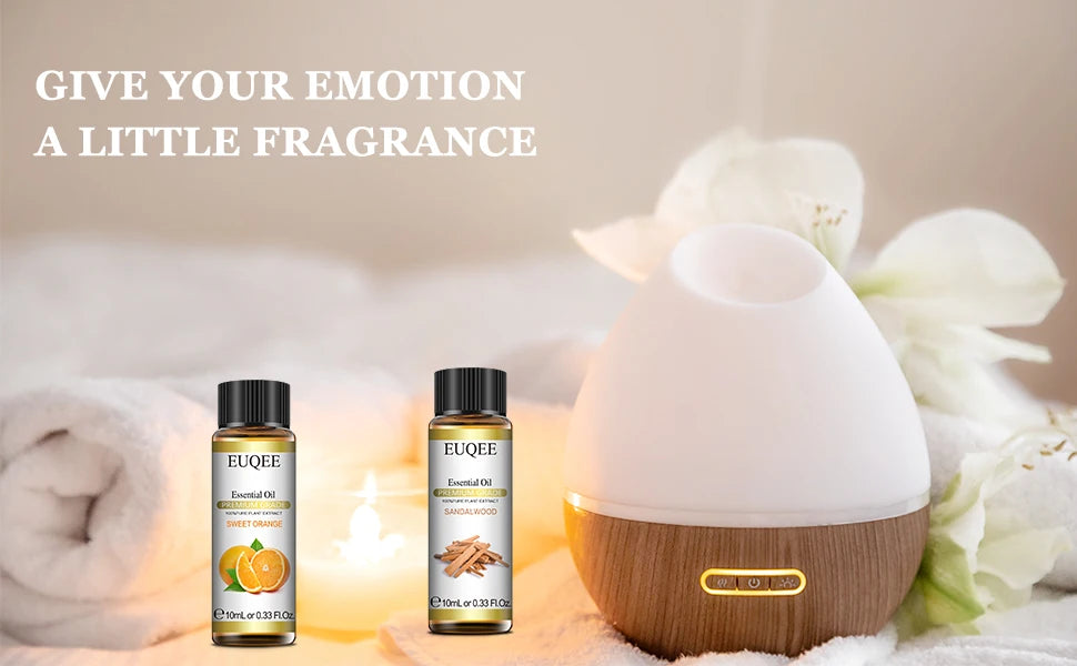 EUQEE 10ml Natural Plant Essential Oil with Dropper For Diffuser Humidifier - PulseParadise