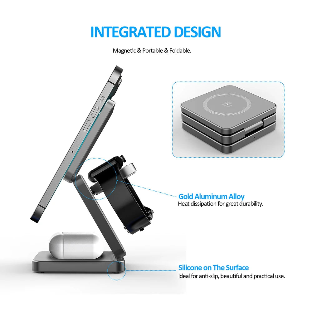 TrioCharge Pro-Wireless Charger 3 in 1 - PulseParadise